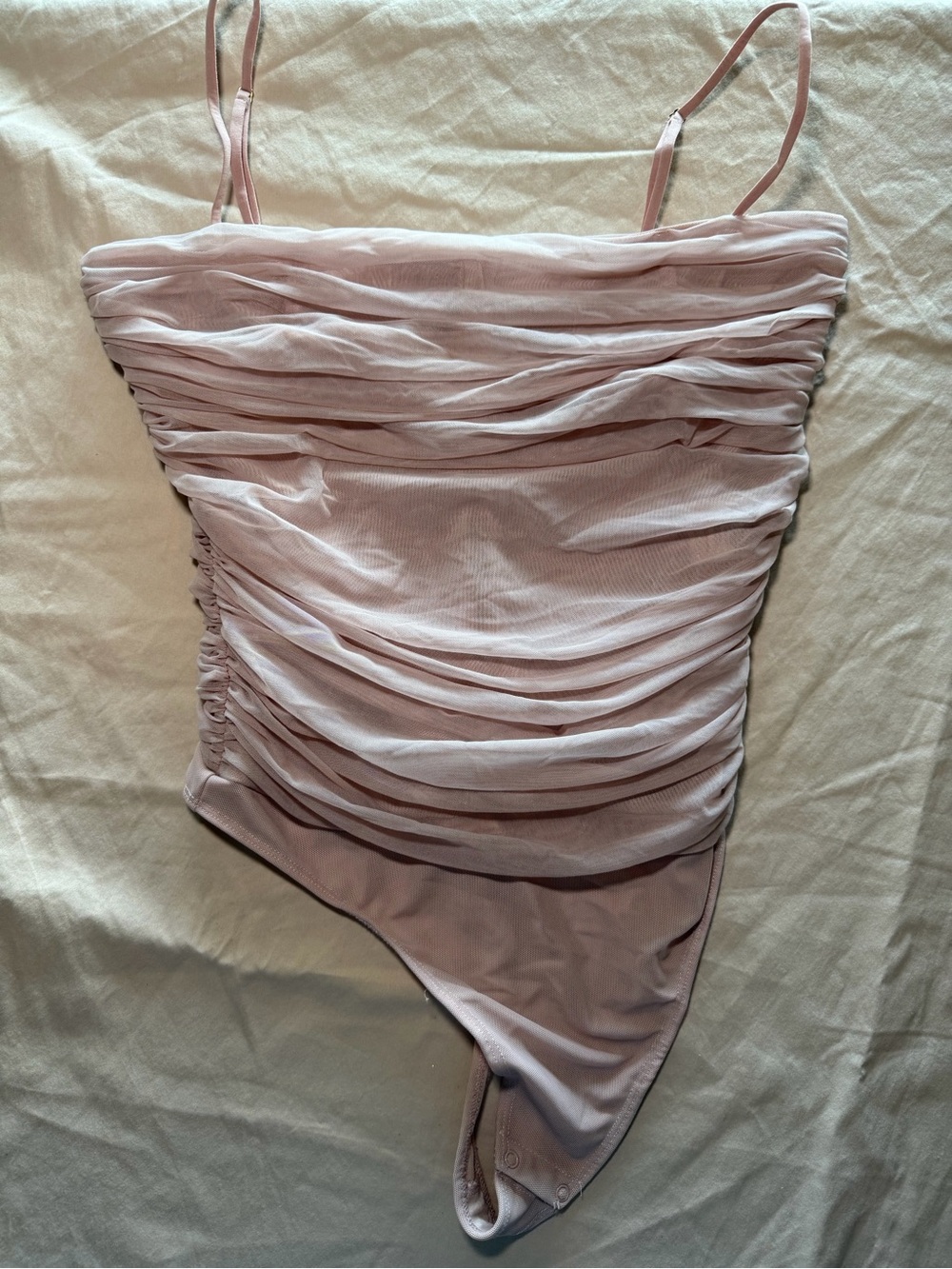 Aritzia Ruched One-Piece Bodysuit in Dusty Rose